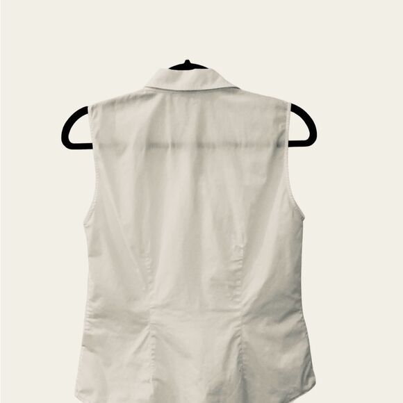 RALPH LAUREN White Ruffle Neck Button Down Sleeveless Peplum classic 14 XL - Picture 5 of 8